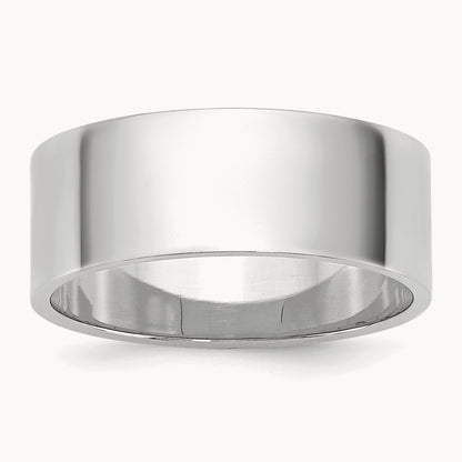 Lightweight Flat Band, 7mm, 10K White Gold