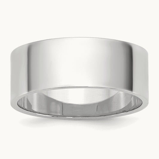 Lightweight Flat Band, 7mm, 10K White Gold