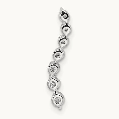 Graduating Diamond Chain Slide, 14K White Gold