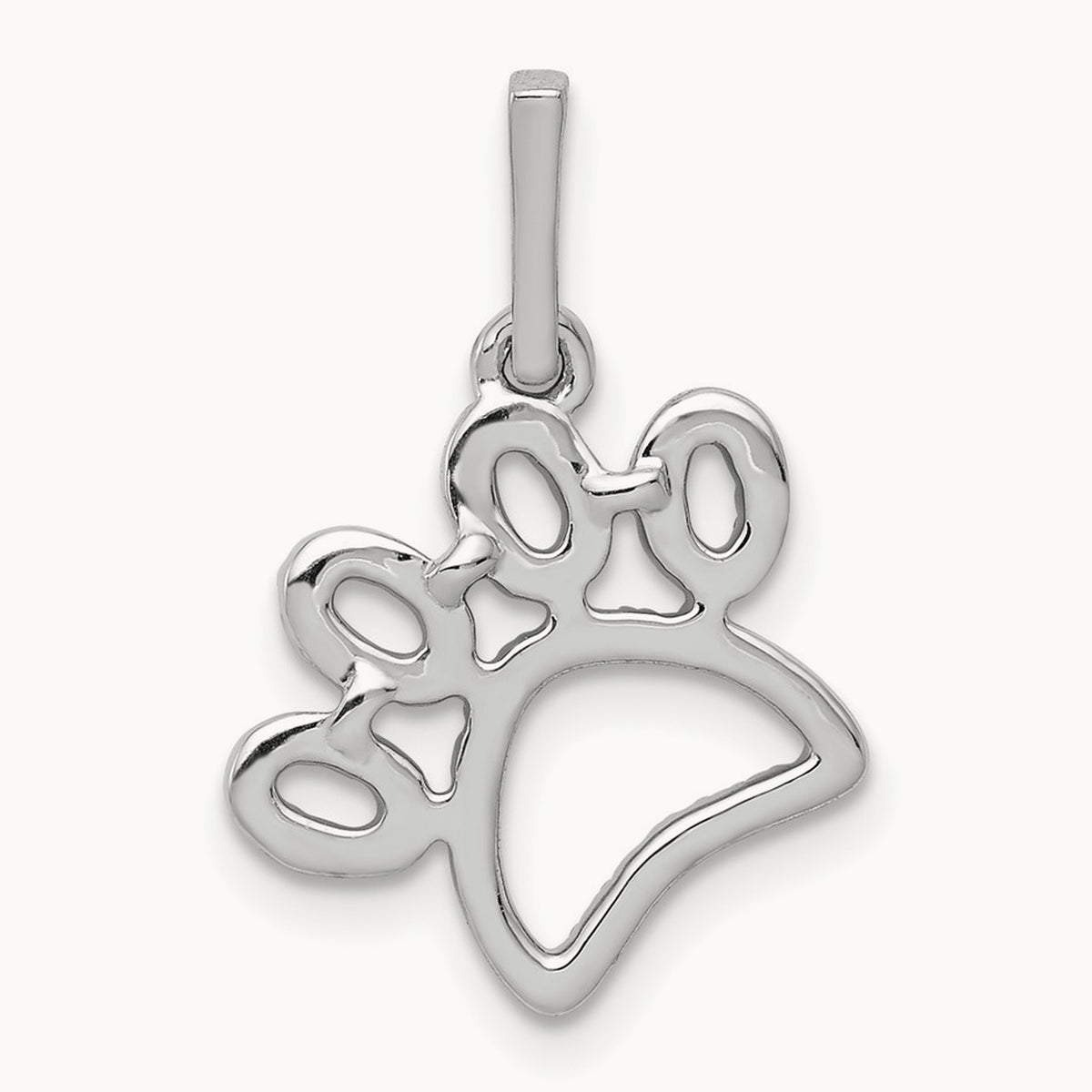 1/4ct. Diamond Paw Print Pendant, 14K White Gold