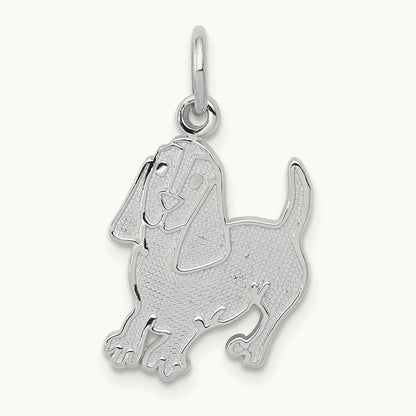 Dog Charm, 10K White Gold