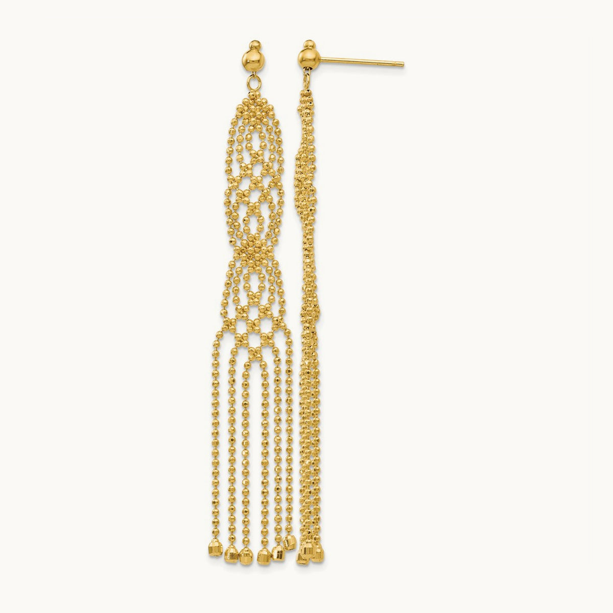 Beaded Earrings, 14K