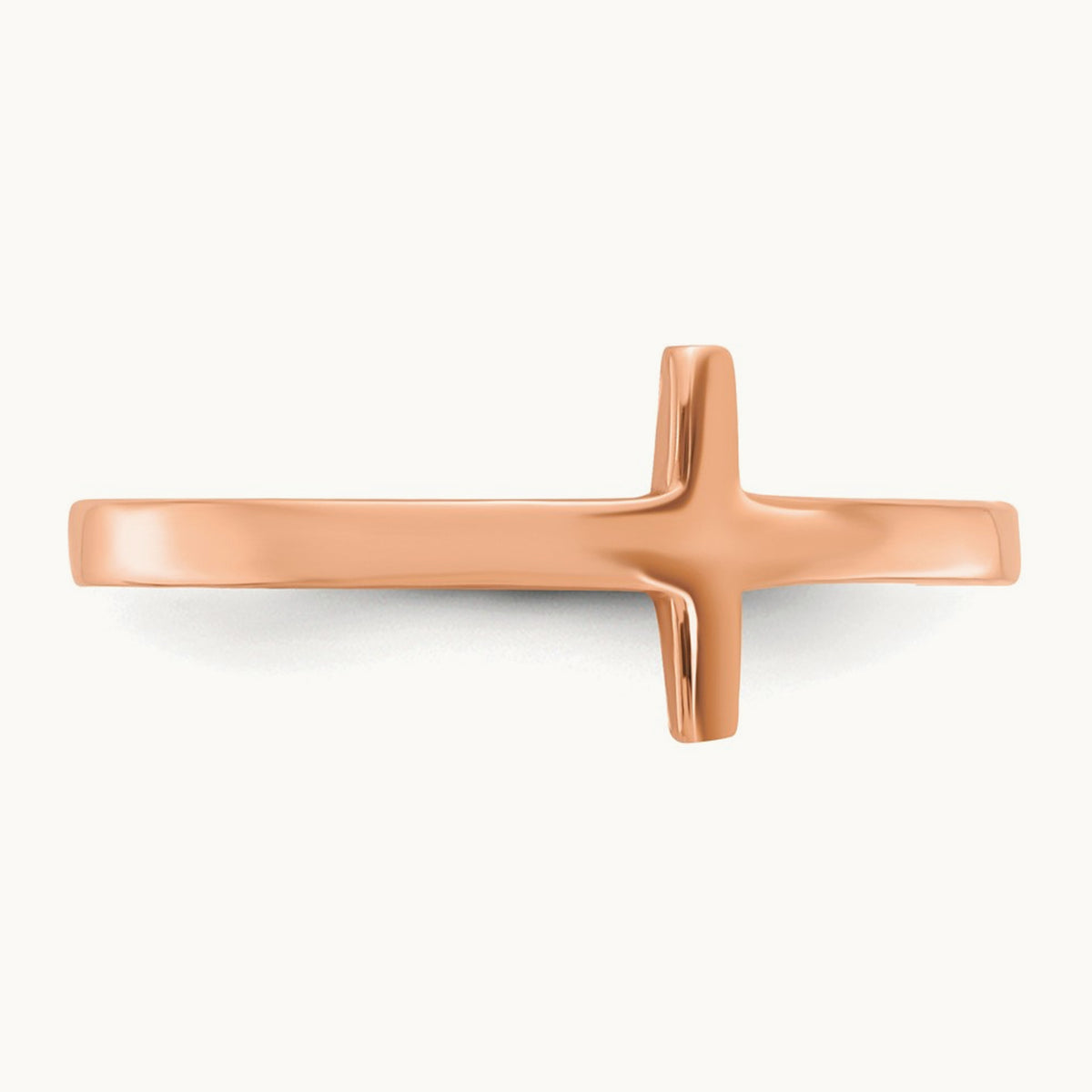 Sideways Cross Ring — 14K Rose Gold, 7