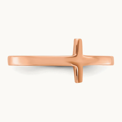 Sideways Cross Ring — 14K Rose Gold, 7
