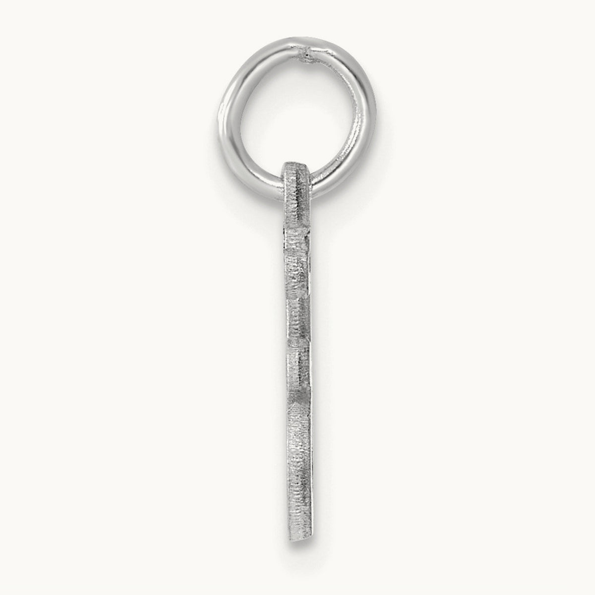 Diamond-cut Initial Charm — 14K White Gold, J