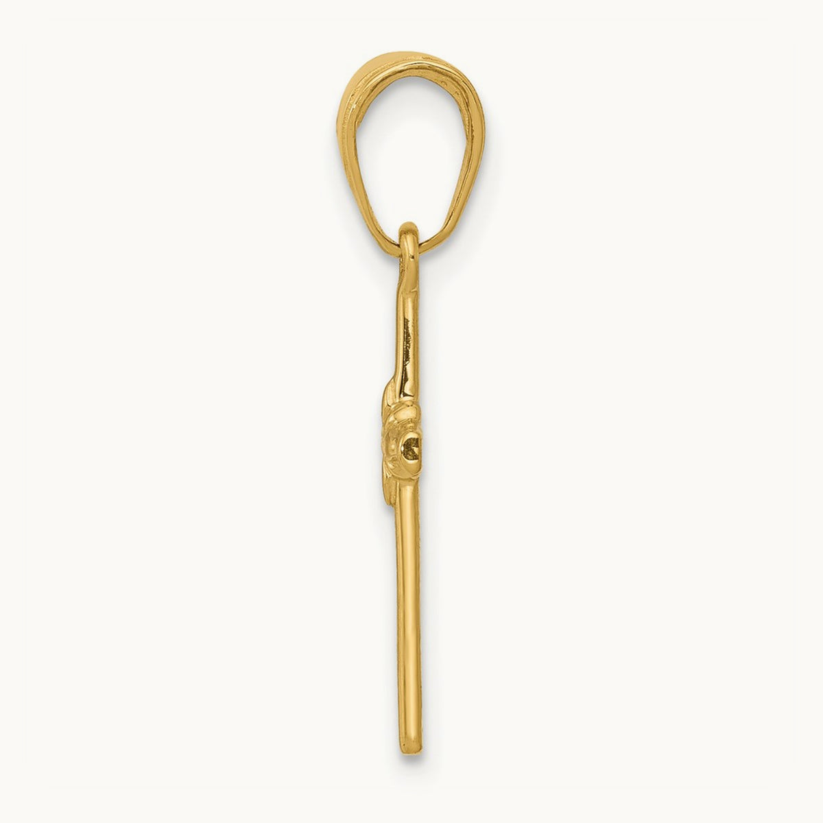 Polished Cross Charm, 14K