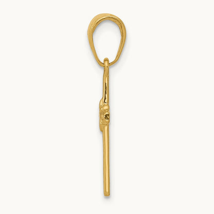 Polished Cross Charm, 14K