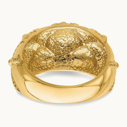 Quilted Rope Solid Dome Ring, 14K