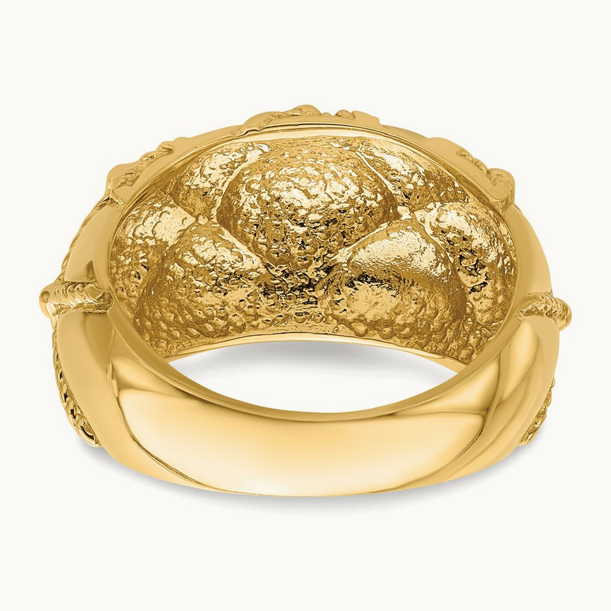 Quilted Rope Solid Dome Ring, 14K