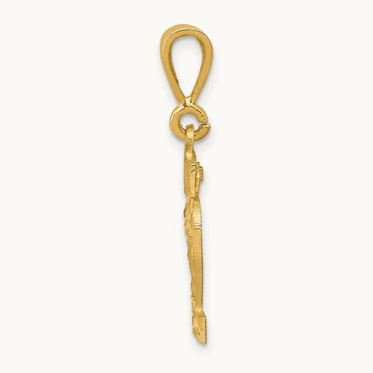 Small Brushed Diamond-cut Number 22 Charm, 14K