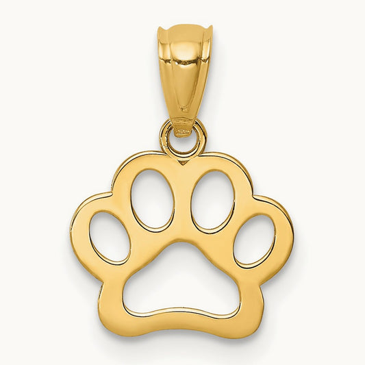 Paw Print Pendant, 14K