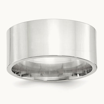 Standard Flat Comfort Fit Band, 10mm, 10K White Gold