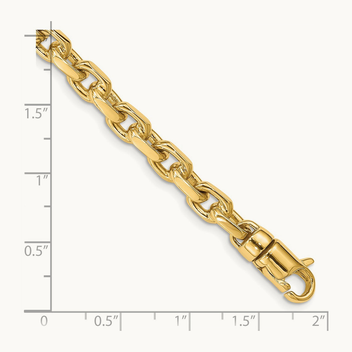 Hand-polished Fancy Link Bracelet, 5.9mm, 14K