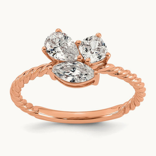 3 Stone Fashion Ring, 1.00 ct tw Lab-Grown Diamond
