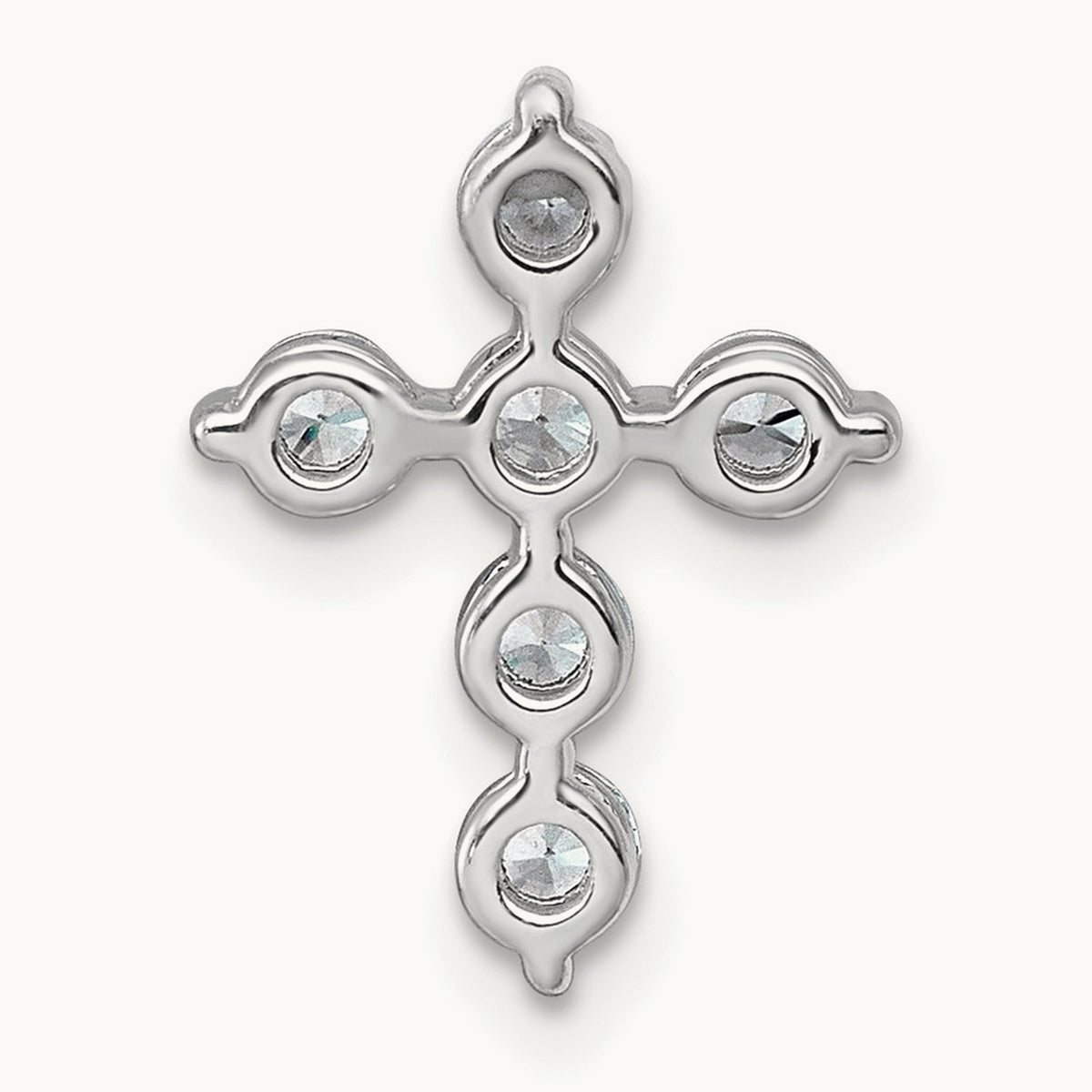 Cross Chain Slide Pendant, 0.25-0.50 ct tw Lab-Grown Diamond — 1/2 ct, 14K White Gold