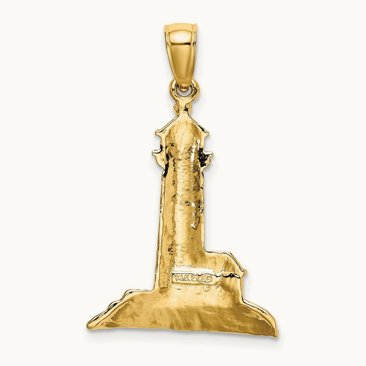 Polished Lighthouse Charm, 14K