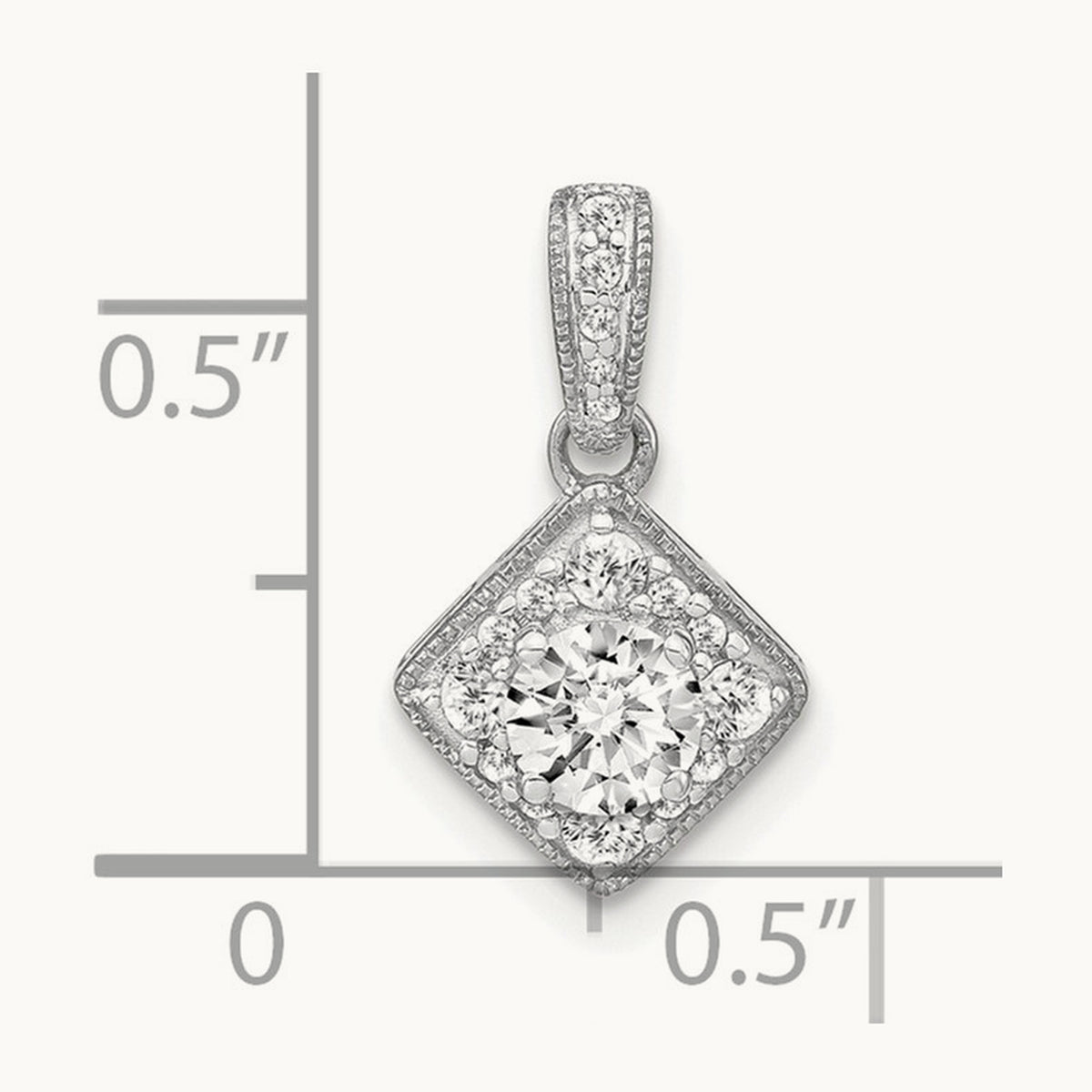 Square Vintage Pendant, 0.50 ct tw Lab-Grown Diamond