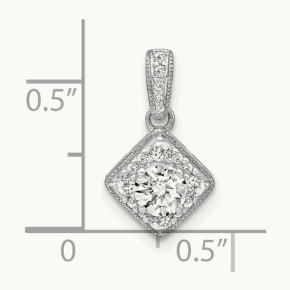 Square Vintage Pendant, 0.50 ct tw Lab-Grown Diamond