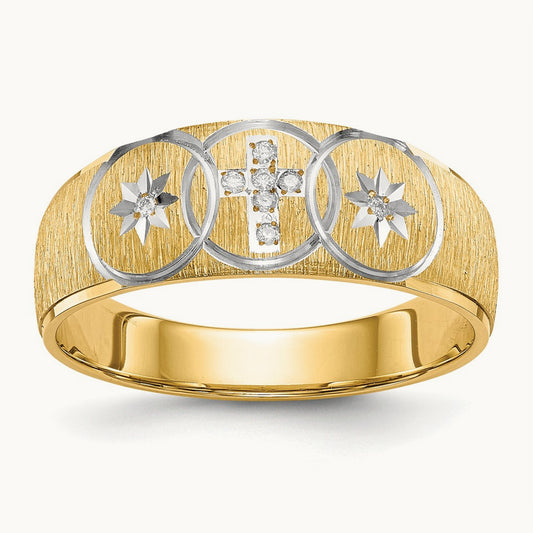 AA Quality Trio Mens Complete Wedding Band, 14K