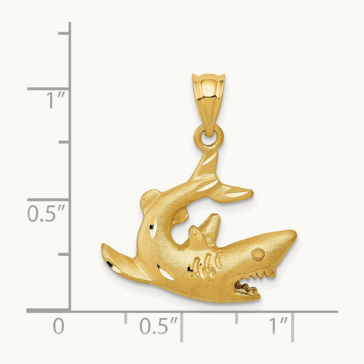 Shark Pendant, 14K