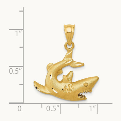 Shark Pendant, 14K