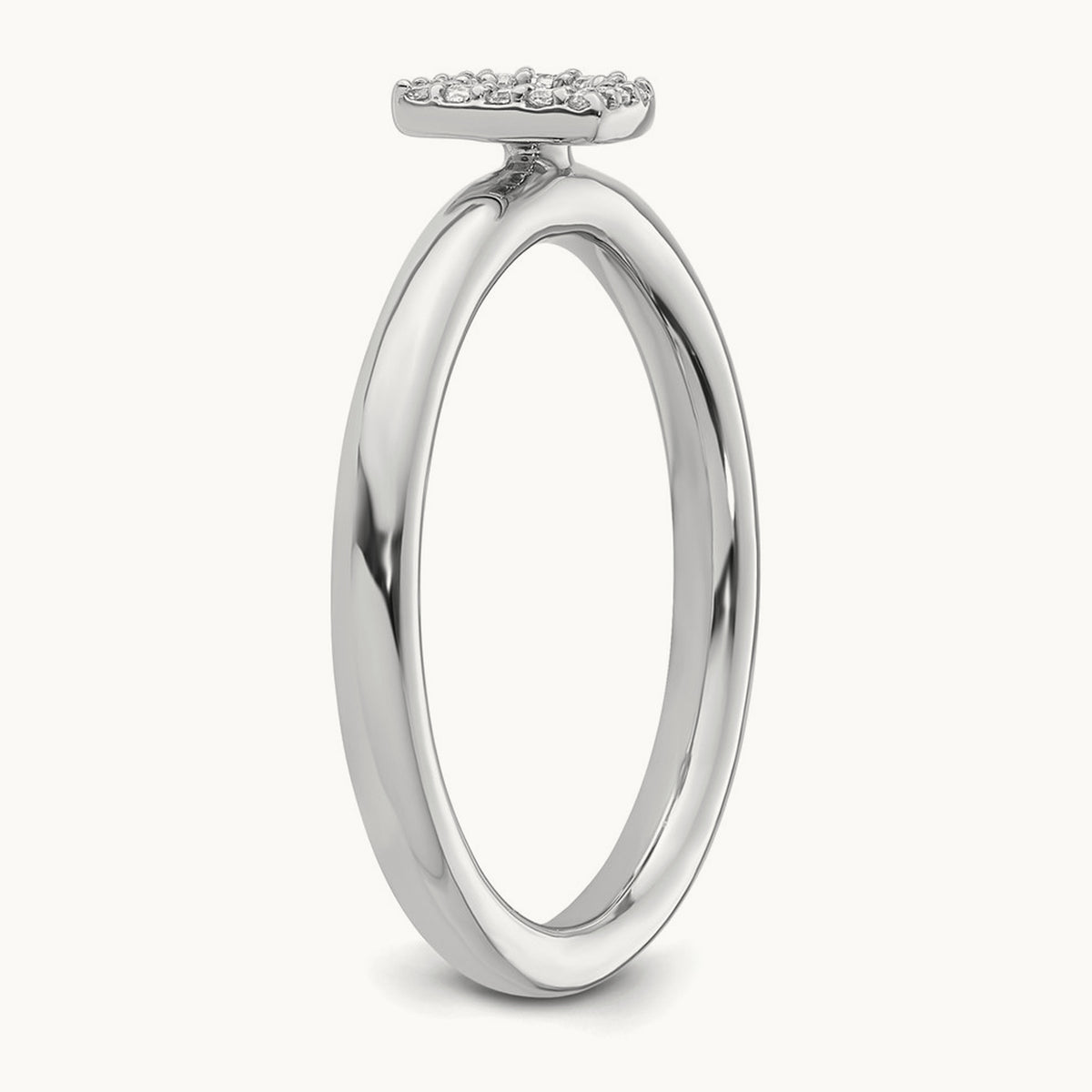 Stackable Diamond Ring — 14K White Gold, D
