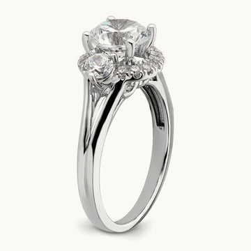 Semi-Mount 3 Stone Engagement Ring, 0.50 ct tw Lab-Grown Diamond