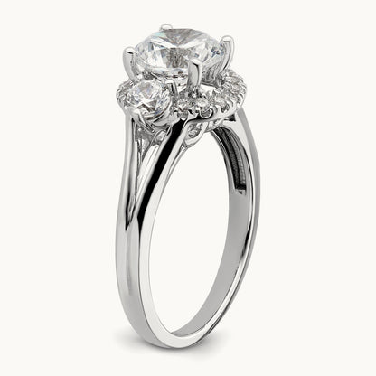 Semi-Mount 3 Stone Engagement Ring, 0.50 ct tw Lab-Grown Diamond