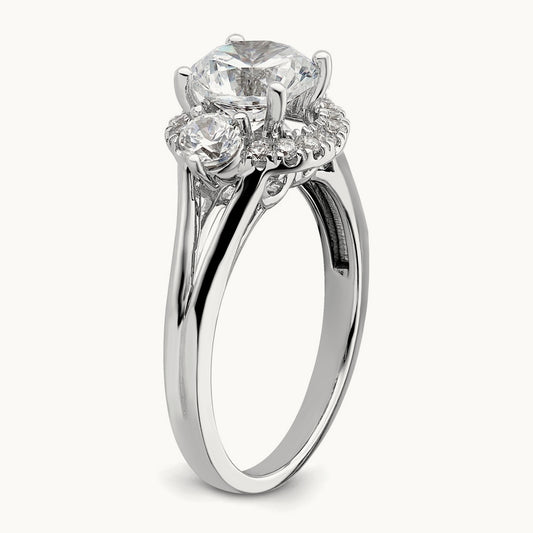 Semi-Mount 3 Stone Engagement Ring, 0.50 ct tw Lab-Grown Diamond
