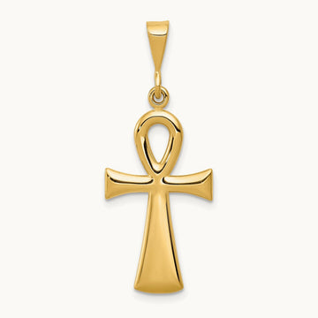 Egyptian Ankh Cross Pendant, 14K