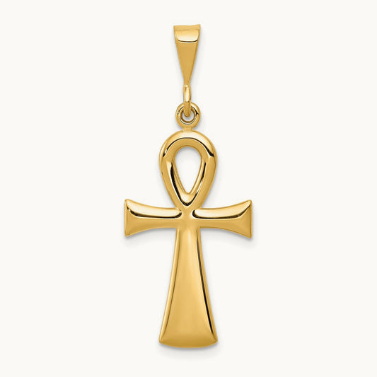 Egyptian Ankh Cross Pendant, 14K