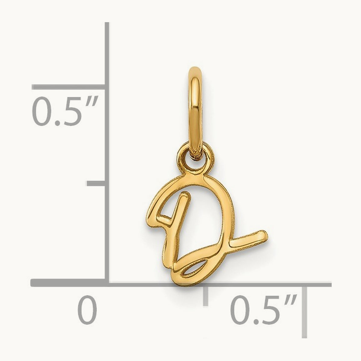 Upper case Initial Charm — 14K Yellow Gold, D