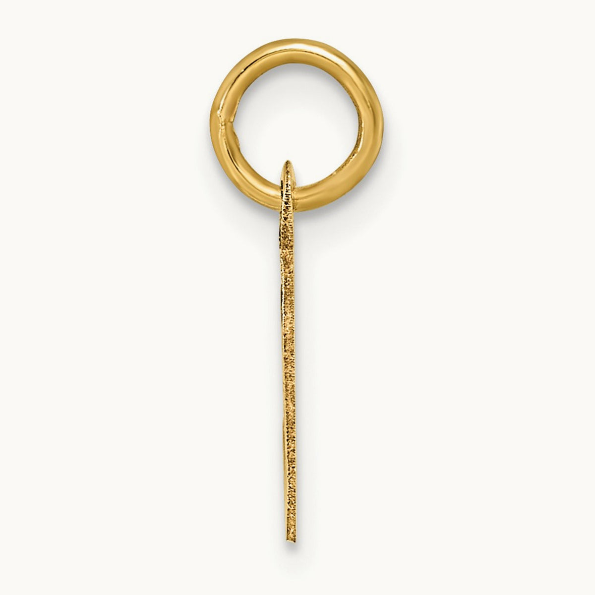 Small Slanted Block Initial Charm — 14K Yellow Gold, C