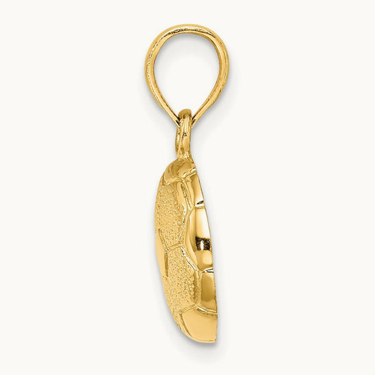 Solid Polished Open-Backed Soccer Ball Charm, 14K