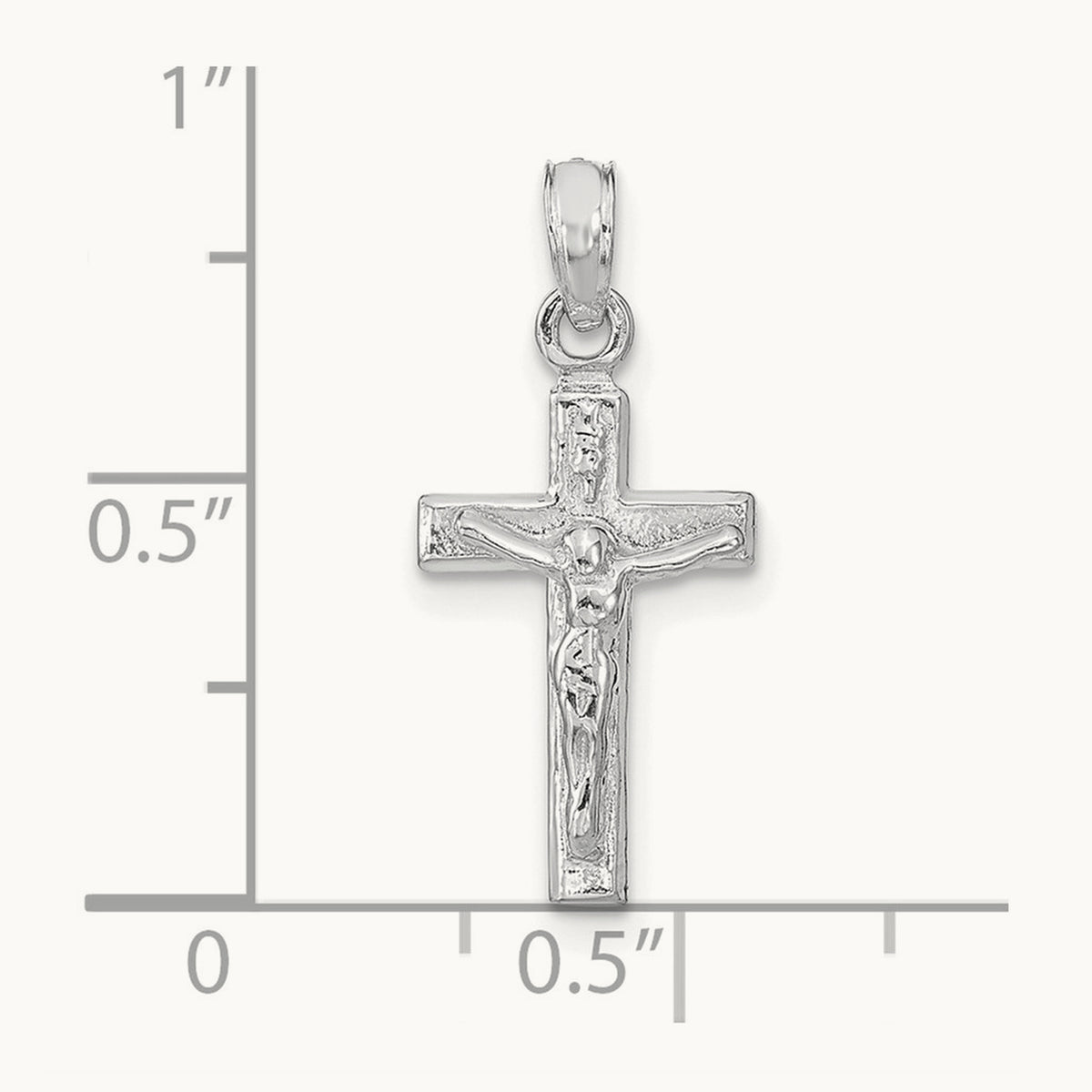 Crucifix Pendant, 14K White Gold