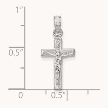 Crucifix Pendant, 14K White Gold