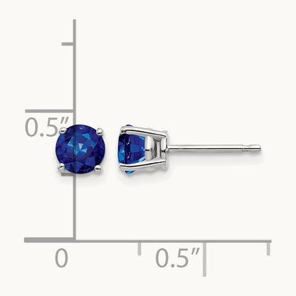 Sapphire Earrings, 14K White Gold