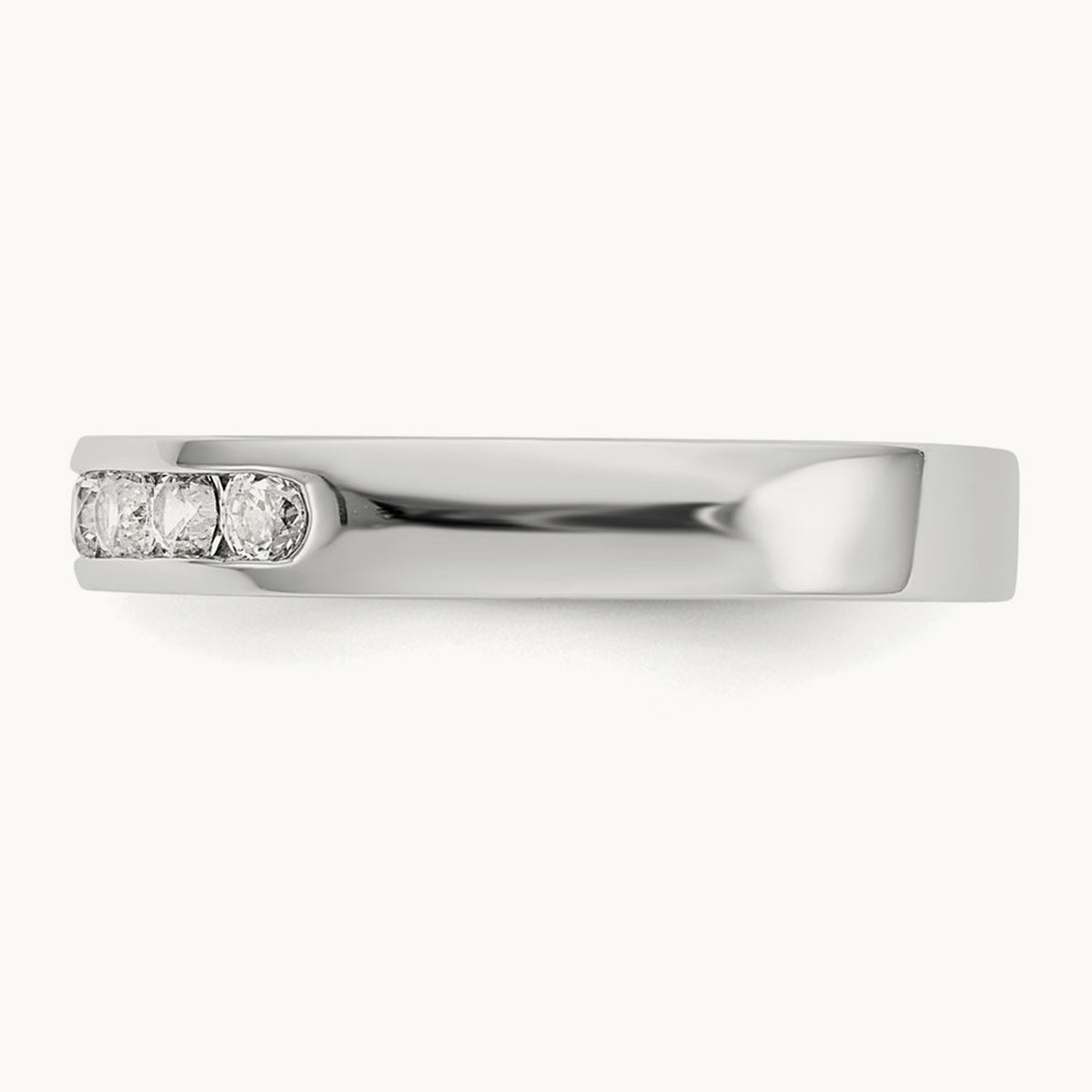 7-Stone Diamond Channel Band, 14K White Gold