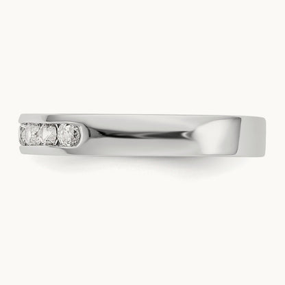 7-Stone Diamond Channel Band, 14K White Gold