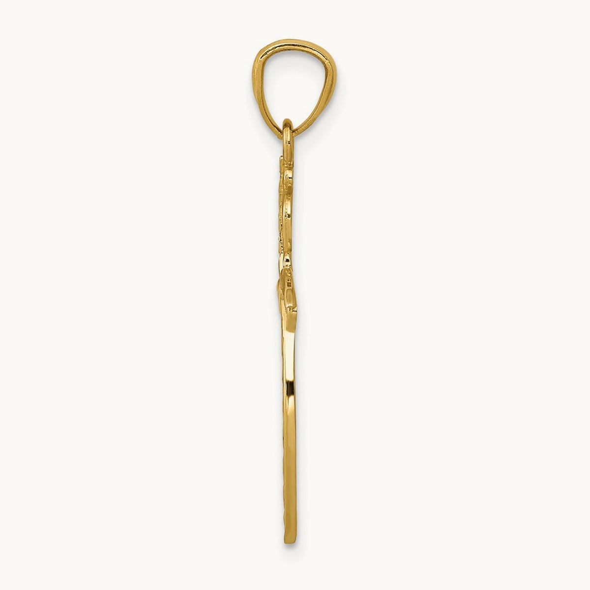 Scroll Design Cross Pendant, 14K