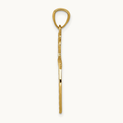 Scroll Design Cross Pendant, 14K