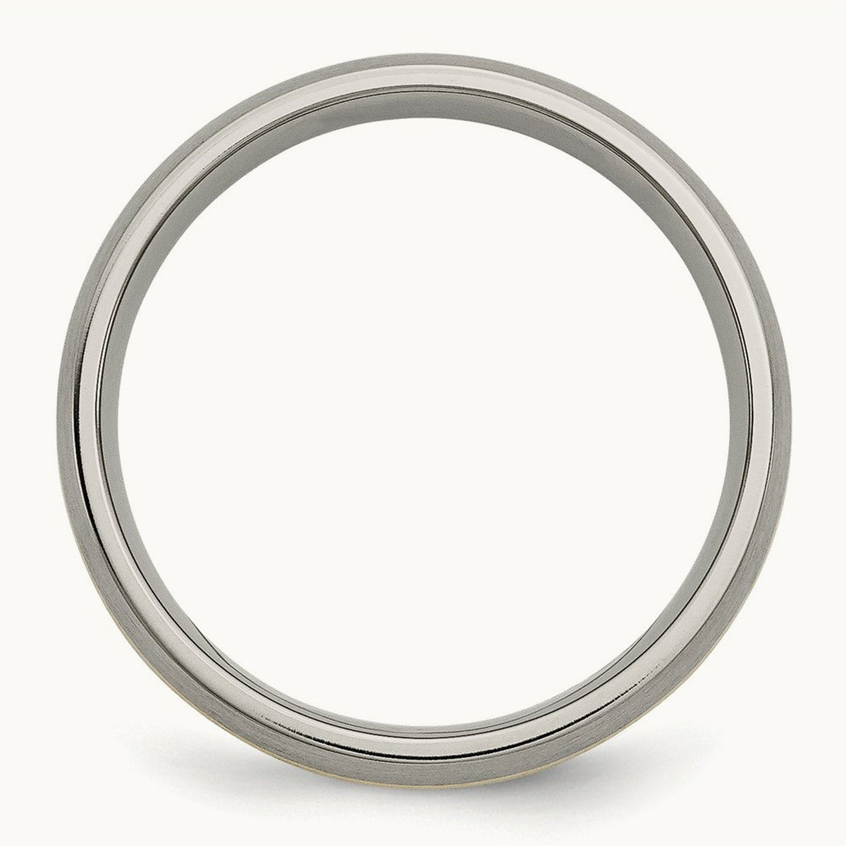 Brushed w/14k Yellow Inlay Band, 5mm, Titanium