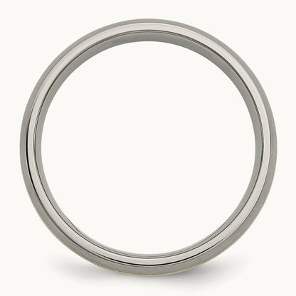 Brushed w/14k Yellow Inlay Band, 5mm, Titanium