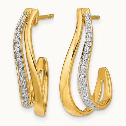 w/ Diamond J-Hoop Post Earrings — photo set