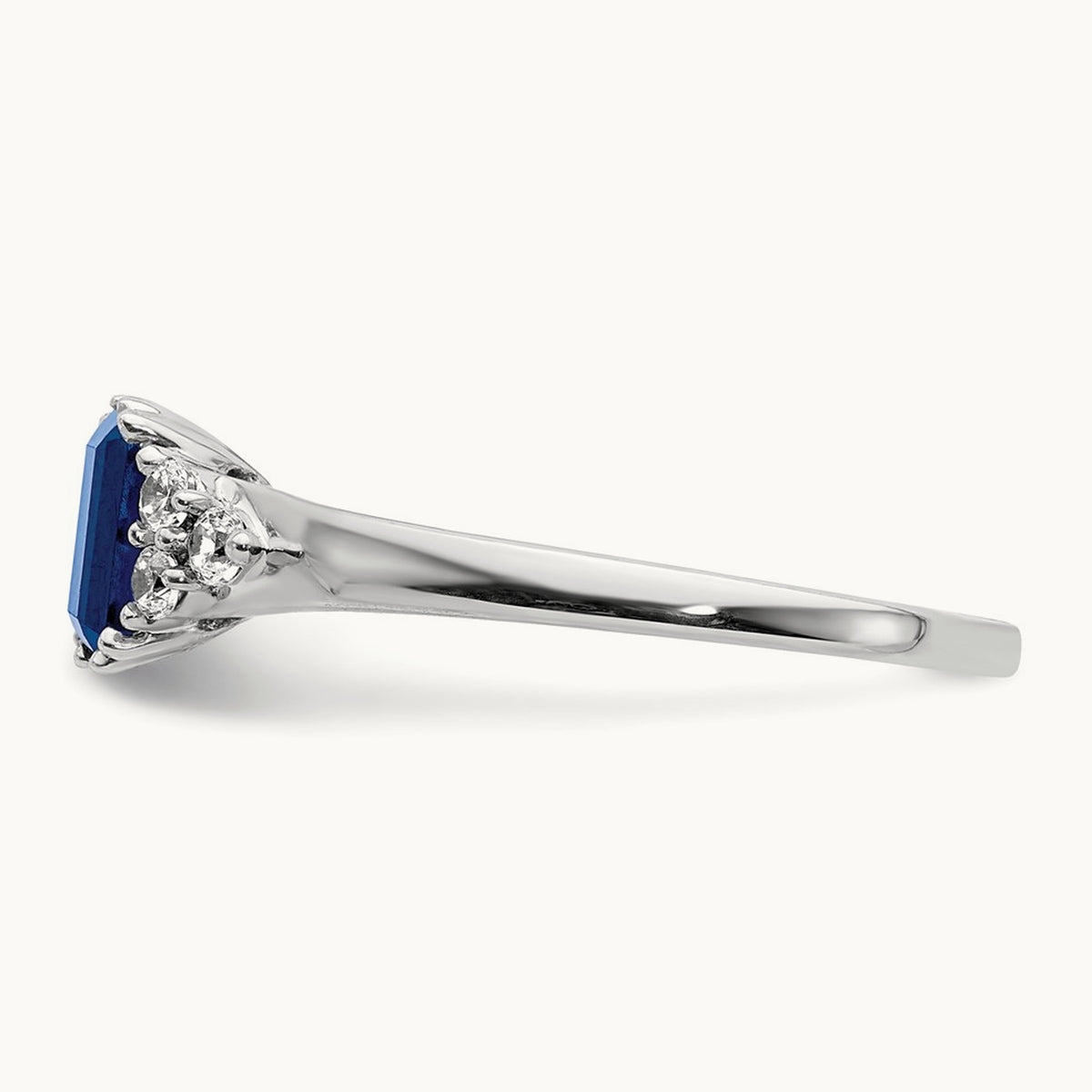 Diamond and Sapphire Ring, 14K White Gold