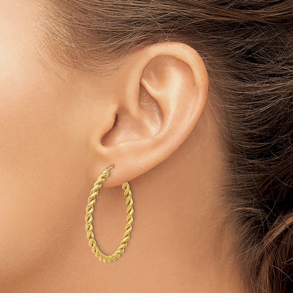 Polished Twist Hoop Earrings — Leslie's — 35mm