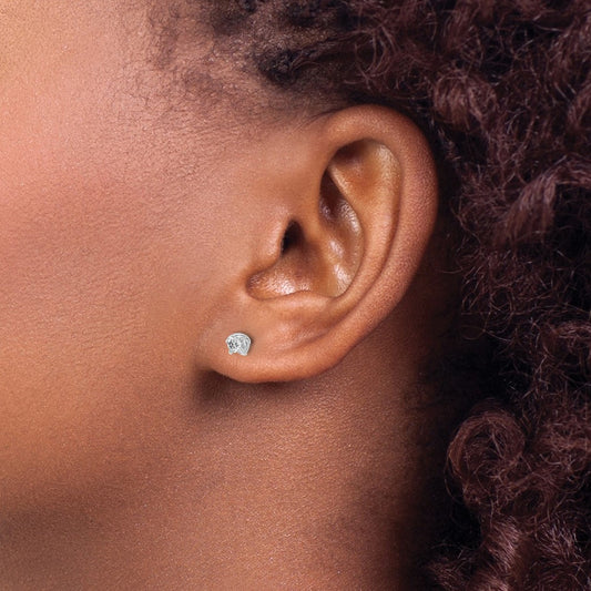 Diamond Post Earrings — 14K White Gold