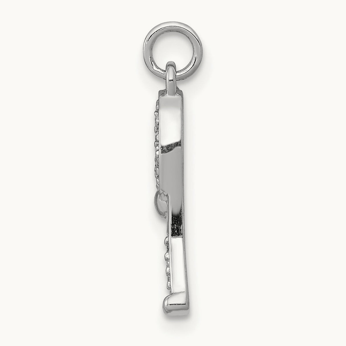 Diamond Racket and Ball Pendant, 14K White Gold