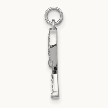 Diamond Racket and Ball Pendant, 14K White Gold