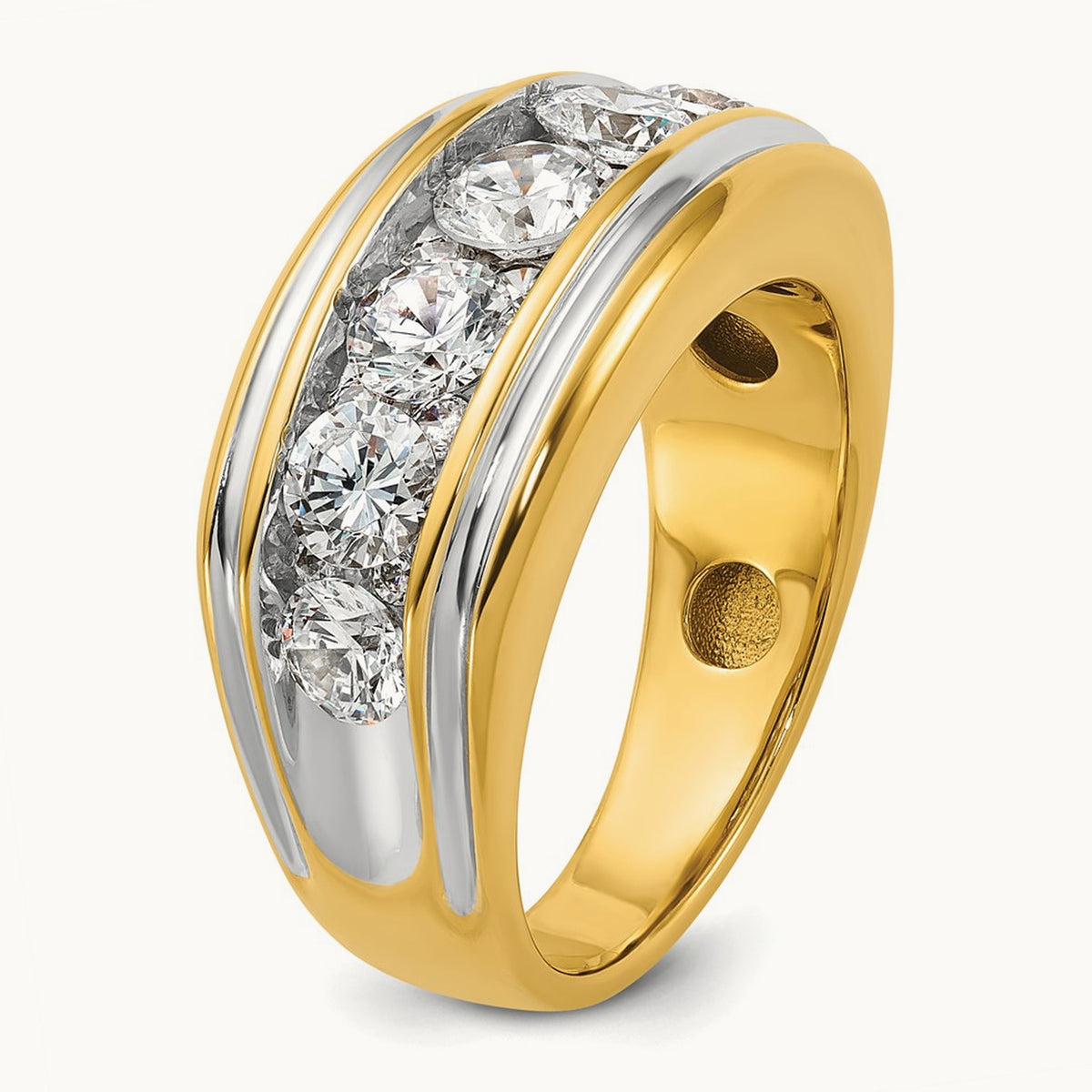 With White RH Men's Ring, 3.00 ct tw Lab-Grown Diamond